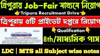 Tripura Government Job Notification Jrbt Tripura Job Fair Recuritment 2024 আবার ও সরকারের বড় নিয়োগ [upl. by Claudetta]