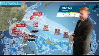 Typhoon Goring  Saola expected to loop around Luzon and pass near Taiwan Westpacwx Update [upl. by Sapphera]