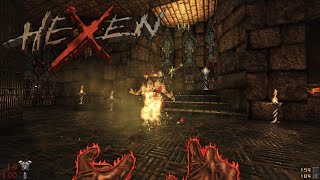 Hexen HD Rain Parallax Gore Upscale Resound  Hub 1 Winnowing Hall  4K60 [upl. by Annazor]