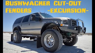 Bushwacker Excursion CutOut Fender Flares Ford Superduty F250 F350 Front Part 1 [upl. by Cacka]