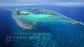 Palmyra Atoll Drone filming Pacific Remote Island Aerial Stock Footage 2022 [upl. by Mackie]