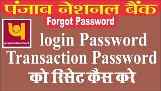 Hindi How To Reset online login password amp Transaction in password punjab national bank [upl. by Ayokahs]