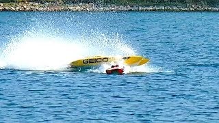 BRUTAL COLLISION RC POWERBOAT SPEEDBOAT CRASH AT 150 KMH 94 MPH INCREDIBLE INCIDENT [upl. by Garlanda]