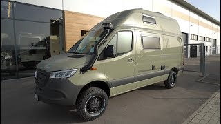 Unter 35to Mercedes Sprinter Wohnmobil 4x4 HRZ Safari 2021 Offroad Expeditions Weltreisemobil [upl. by Eleumas]