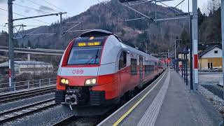 Abfahrt des Regionalzug 3628 am 25012024 in WeißenbachSt Gallen [upl. by Neggem]