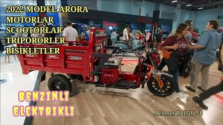 2022 MODEL ARORA ELEKTRİKLİ VE BENZİNLİ MOTOR TRİPORTÖR SCOOTER motobike2022 [upl. by Nykal]