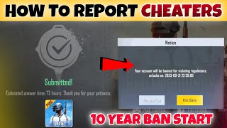 Pubg Lite 10 Year Ban Start 😱 How To Report Cheaters Players In Pubg Lite  Pubg Lite Cheaters Ban [upl. by Ahsial259]