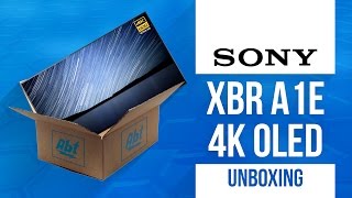 Unboxing Sony XBR55A1E 4k OLED A1E [upl. by Marquita694]