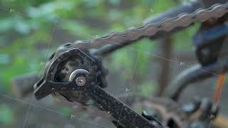 Bicycle gear engages chain creating fluid motion over cogs [upl. by Sillihp]