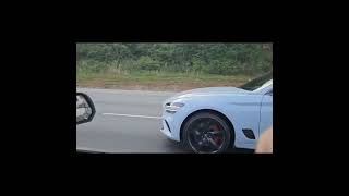 Genesis G70 33T vs Mustang GT350👿 genesis mustangs rollracing kiastinger g70 turbo jb4 race [upl. by Ninnetta284]