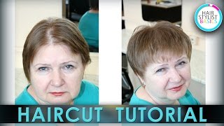 Women Haircut tutorial женская короткая равномерная стрижка [upl. by Hurwitz569]