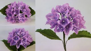 Hydrangea Paper Flowers How To Make Hydrangeas Paper Flower Paper crafts [upl. by Whiney810]