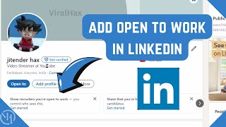 How to Add Open to Work on Linkedin  Add Open to Work Linkedin [upl. by Nailimixam]