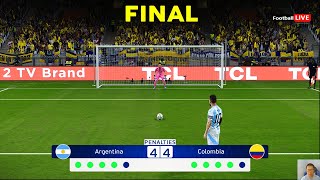 ARGENTINA vs COLOMBIA  PENALES  Final Copa América 2024  Messi contra Diaz  Jugabilidad PES [upl. by Frederica]