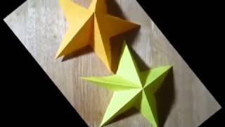 3D Ulduz düzəldirəm Kiriqami Make a star 3D Kirigami [upl. by Hamner]