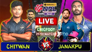 Janakpur Bolts vs Chitwan Rhinos Live Scoe amp Commentary  Npl 2024 Match 25  Nepal Premier League [upl. by Miehar643]