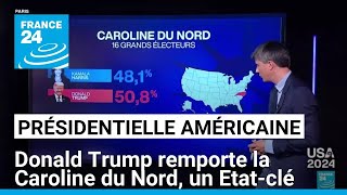 Présidentielle américaine  Donald Trump remporte la Caroline du Nord un Etatclé • FRANCE 24 [upl. by Iam]