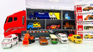 トミカ☆世界の高級な車のミニカーを開封してコンボイへ収納☆ホンダ NSX｜Tomica quotWorlds Luxury Carquot minicars opening [upl. by Bernadene]