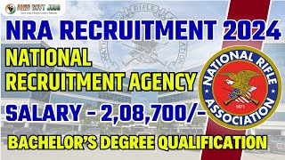 NRA New Vacancy 2024  National Recruitment Agency Recruitment  NRA New Recruitment 2024 Apply Now [upl. by Ienttirb485]