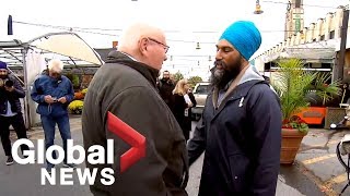 Canada Election Man tells Jagmeet Singh he should remove his turban to look like a Canadian [upl. by Oirogerg]