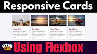 CSS Flexbox Responsive Cards  HTML CSS Card Design [upl. by Toiboid]