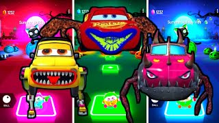 🚗TILESHOP COFFIN DANCE  MOTORHOME RACE FAN YELLOW ROBOT 🆚 MCQUEEN SPIDER 🆚 BOBCUTLASS SPIDER PINK 🚗 [upl. by Ennoval]