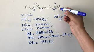 Calculo de entalpia de combustión o reacción del metano [upl. by Tabby]
