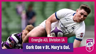 Cork Con v St Marys Col  EnergiaAIL Highlights Mens Div 1A Rd 7 [upl. by Currie]