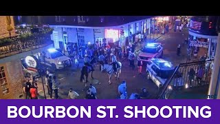 Bourbon St shooting Crowd flees 4 injured in New Orleans [upl. by Nylzaj]