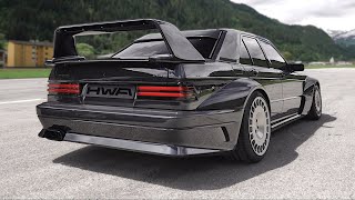 NEW MercedesBenz 190E EVO II restomod by HWA feat 30 twin turbo V6 sound  Accelerations StartUp [upl. by Charis]