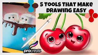 5 tipstools of PROCREATE that make drawing much EASIER [upl. by Albie]