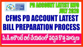 CFMS PD ACCOUNT LATEST Bill Preparation Process  PD ACCOUNT BILL LATEST UPDATES [upl. by Monjan804]