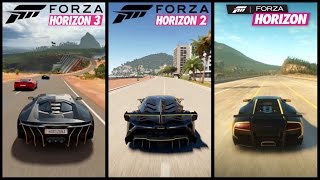 Forza Horizon 3 vs Forza Horizon 2 vs Forza Horizon  Graphics amp Sound comparison HD [upl. by Tirrag]