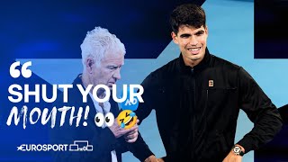 McEnroe STUNS Alcaraz with Spanish insult 🤣🍿  OnCourt Interview  Australian Open 2024 🇦🇺 [upl. by Blythe]