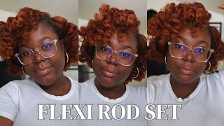 QUICK amp EASY FLEXI ROD SET ON STRETCHED HAIR  NATURAL HAIR  OLD SILK PRESS [upl. by Schaumberger]