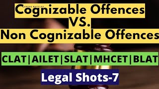 Difference between Cognizable amp Non cognizable Offences clat2022 ailet law aw a2motivation nlu [upl. by Enelad695]