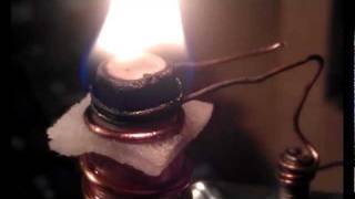 Vegetable oil lamp based on capillary action experimental [upl. by Jez]