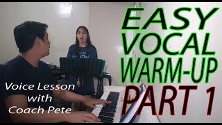 Easy vocal warmup Part 1 [upl. by Ailongam]