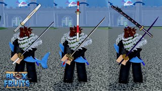 The Three Legendary Swords Sword Rework ReviewShowcase WandoSaddiShisui Blox Fruits [upl. by Sucramal]