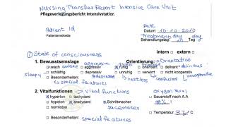 lntensivestation Pflegeverlegungsbericht Deutsch EnglishMalayalm ICU Nursing transfer report [upl. by Chafee]