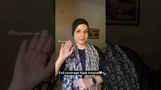 Full coverage silk hijab tutorial hijabtutorial hijab simplehijab hijabi weddinghijab short [upl. by Inotna]