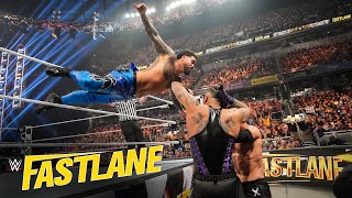 Judgment Day vs Rhodes amp Uso  Undisputed WWE Tag Team Title Match WWE Fastlane 2023 highlights [upl. by Checani811]