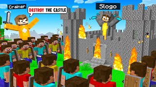 I Made 100 Fans ATTACK Slogo’s Minecraft Castle Cherry Island [upl. by Ablem]