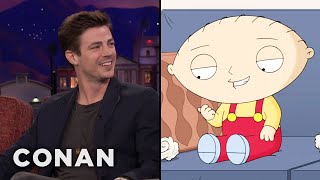 Grant Gustin Is Flattered By Stewie’s Crush On Him  CONAN on TBS [upl. by Assilac852]