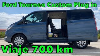 ¡VIAJE 700 km Ford Tourneo Custom PHEV FURGONETA HÍBRIDA ENCHUFABLE 8 plazas ¿Es posible MOTORK [upl. by Ahseat]