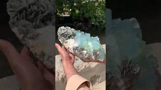 Aquamarine Crystals Cluster on Muscovite with Apatite From Pakistan aquamarine minerals crystals [upl. by Cannell]