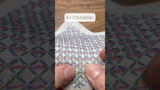 I made a super cute Sashiko pincushion Tutorial link in description stitch sashiko handmade [upl. by Anallise4]