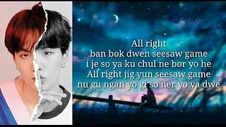 BTS 방탄 소년단 SUGA SEESAW Easy lyrics [upl. by Arvind4]