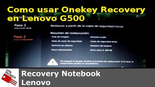 Como usar Onekey Recovery en Lenovo G500 [upl. by Alaine]