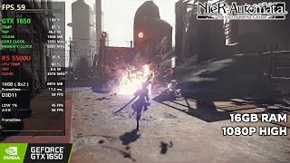 NIER AUTOMATA  GTX 1650 LAPTOP  16GB RAM  1080P HIGH  BENCHMARK [upl. by Yelsew582]